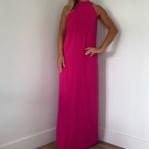 Lilly Pulitzer Pink Asymmetrical Backless Gown